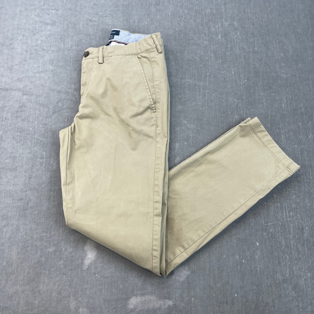 Tommy Hilfiger Mens 28x32 Tan Regular Fit Stretch Chino Pants Khaki Cotton
